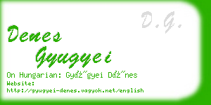 denes gyugyei business card